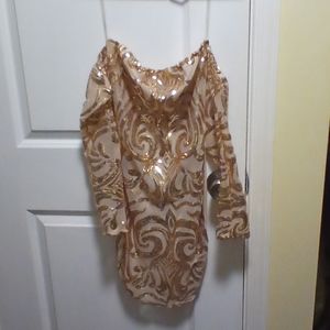 See through off the shoulder dress